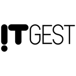 um logotipo em preto e branco sobre um fundo branco.