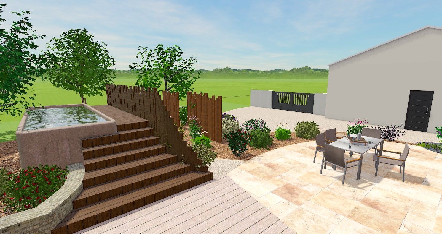 Plan 3D de votre jardin - escalier