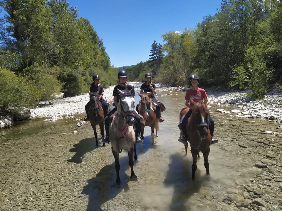 Groupe de cavaliers en promenade