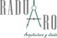Un logotipo para radu aro arquitectura y diseño con una brújula sobre un fondo blanco.