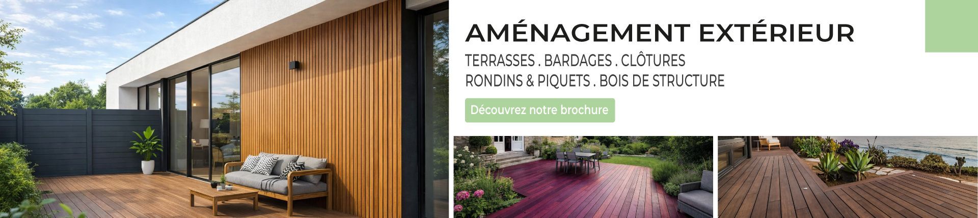 Une terrasse en bois;