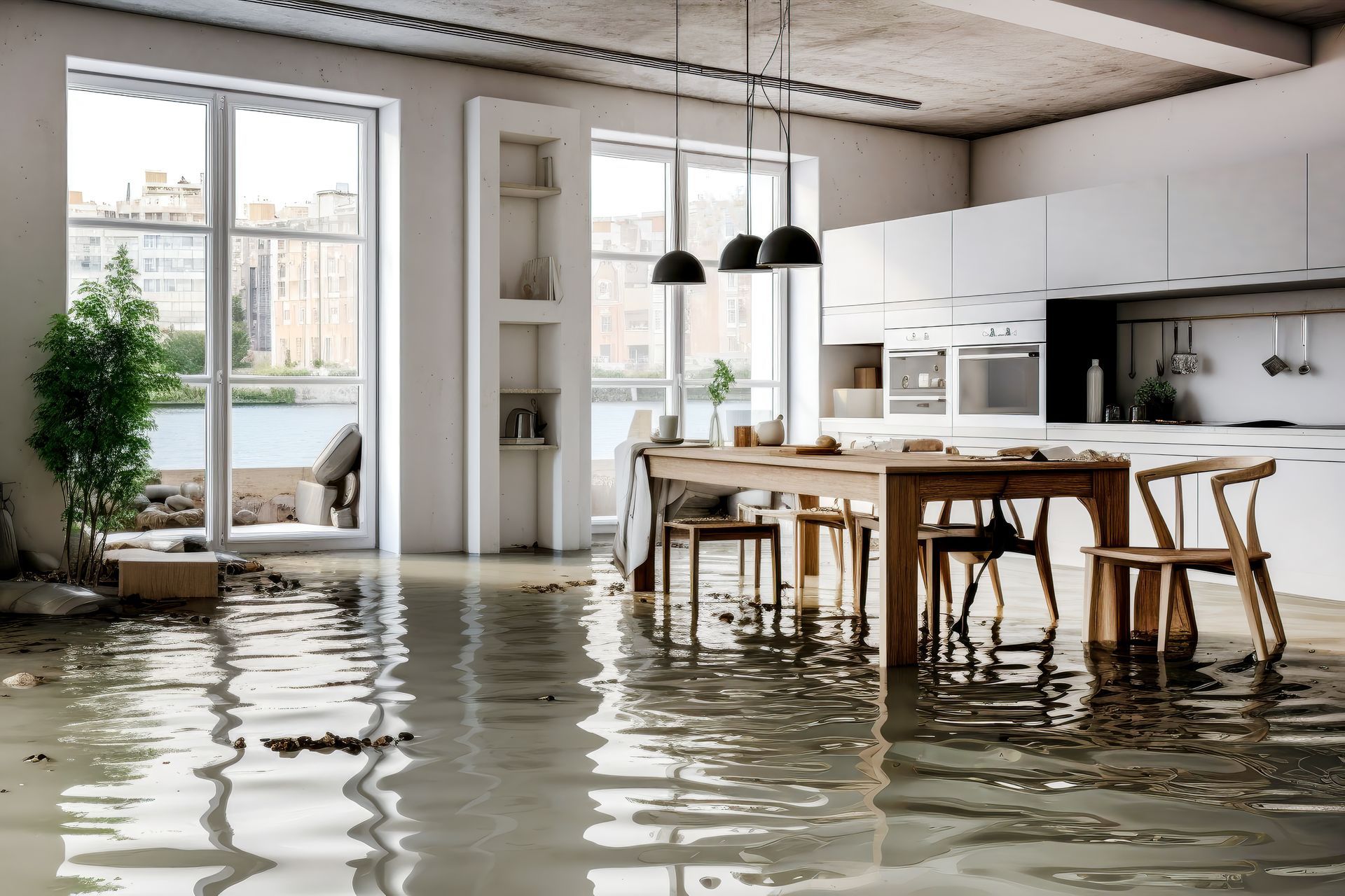 Salle à manger inondée