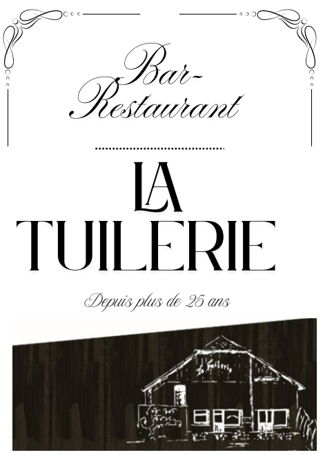Carte du bar-restaurant La Tuilerie