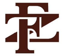Logo composé des lettres E et F stylisées et entrelacées, de couleur marron, sur fond blanc.
