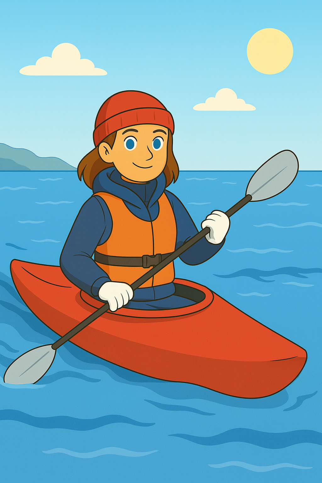 ilustración de persona haciendo kayak