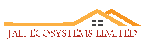 a logo for jali ecosystems limited with a house on the roof .