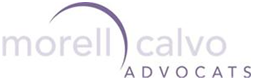 El logotipo de Morell Calvo Advocates es morado y blanco.