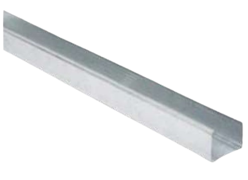 Poutre en C métallique grise.