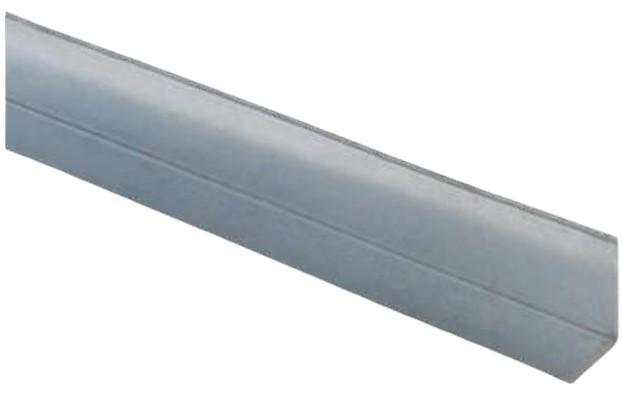 Moulure en métal gris en forme de L.