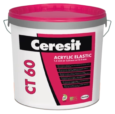 Seau blanc de mastic acrylique élastique Ceresit CT 60.