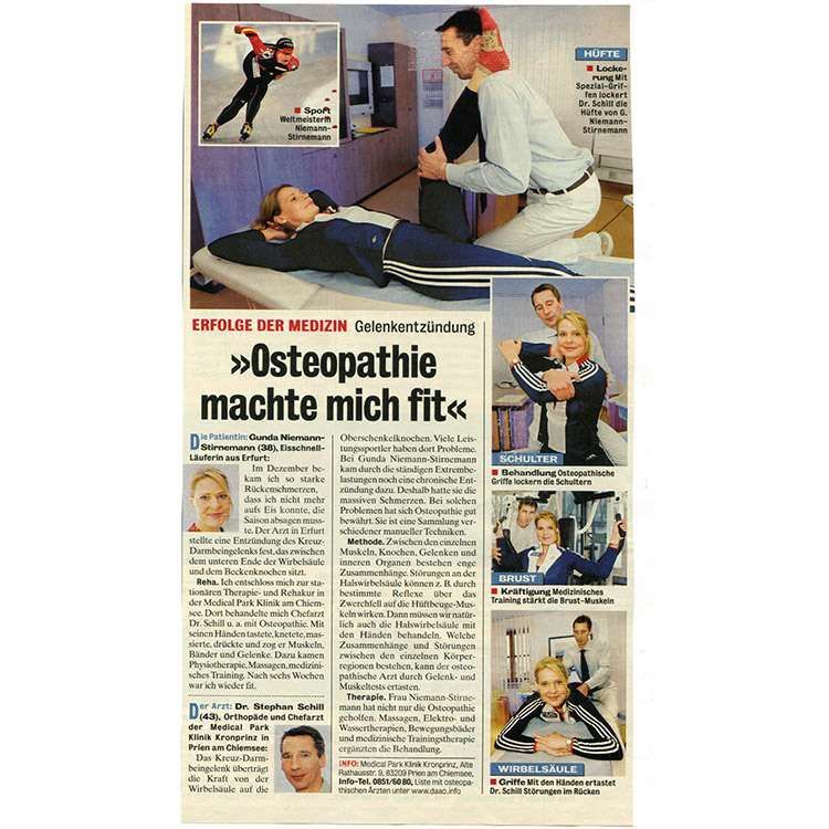 Zeitungsartikel Osteopathie machte mich fit