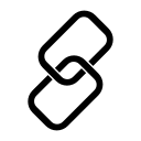 Un icono en blanco y negro de un eslabón de cadena.