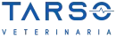 Logotipo de Tarso Veterinaria, texto azul sobre fondo blanco.