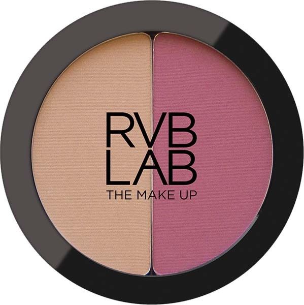 Una paleta de maquillaje de RVB Lab con dos tonos diferentes.