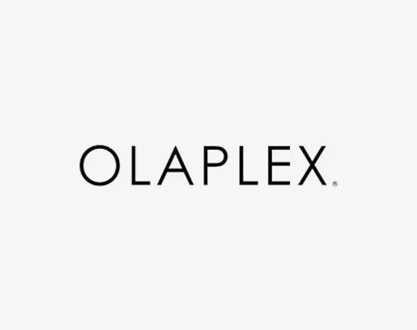 El logotipo de Olaplex está sobre un fondo blanco.