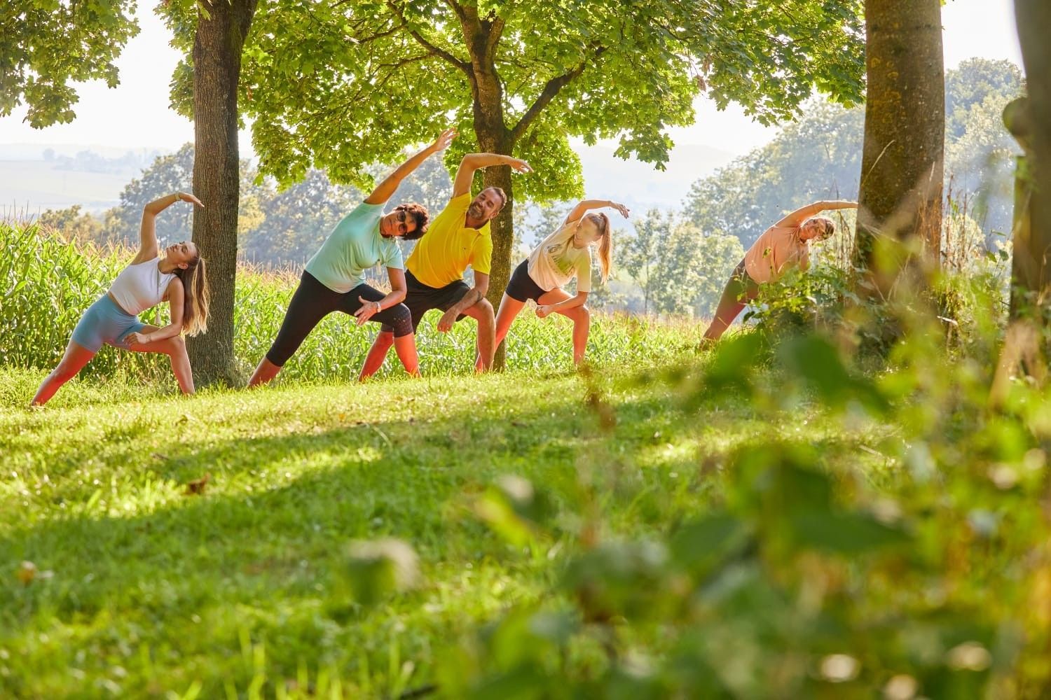 Morgenerwachen wird im Freien durchgeführt.