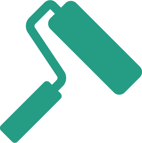 grünes Icon einer Farbrolle