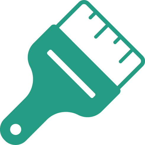 grünes Icon eines breiten Pinsels