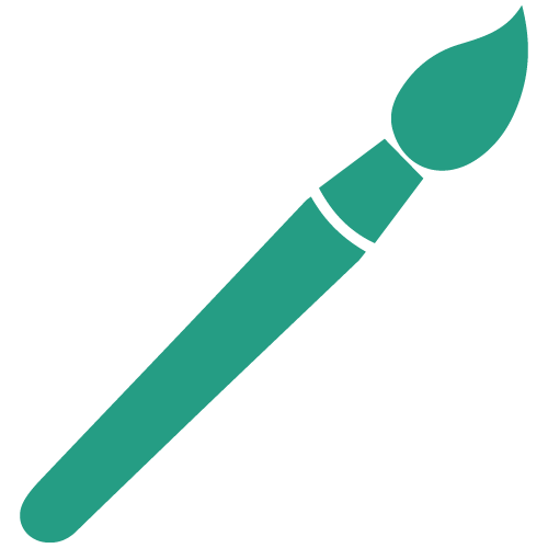 grünes Icon eines Pinsels