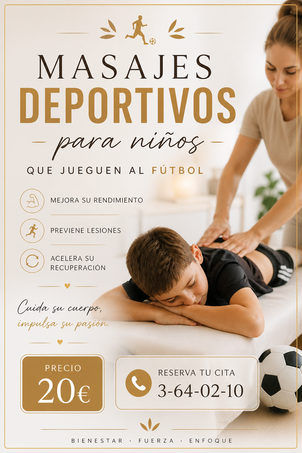 Promoción “Combo Zen”: flor rosa, spray para manos, postura de yoga, masaje y oferta de yoga con número de WhatsApp.
