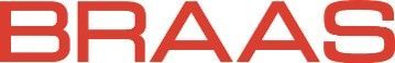 Braas Logo ist in rot auf weißem Hintergrund geschrieben