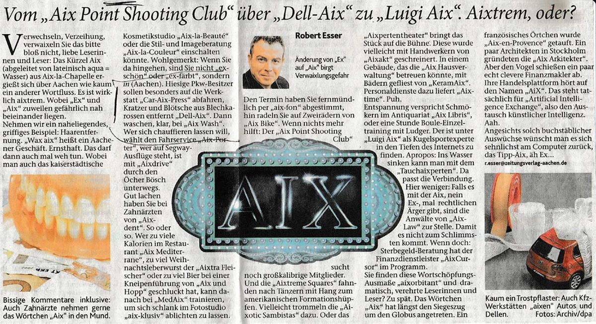 Ein Zeitungsartikel über einen Rasierclub namens ATX