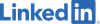 LinkedIn logo in blue and white with a small ® symbol