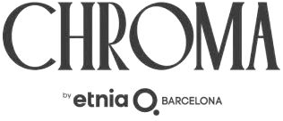 CHROMA-Logo mit Etnia Barcelona-Branding in Schwarz und Grau
