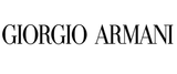 Schwarzes Giorgio Armani-Logo auf weißem Hintergrund