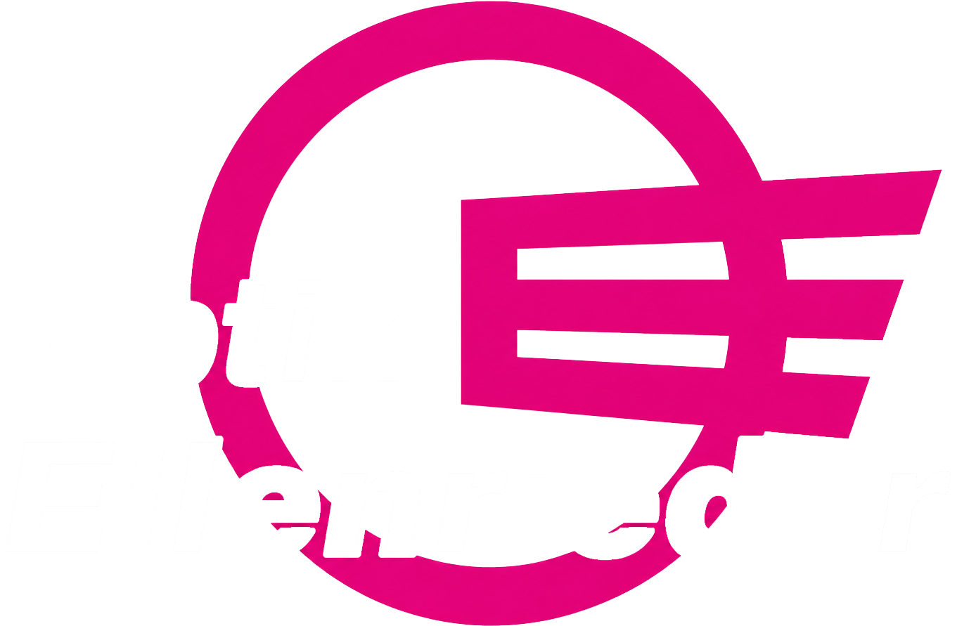 Magentafarbenes, kreisförmiges Logo mit stilisiertem weißen Gesichtsprofil und drei horizontalen Geschwindigkeitslinien