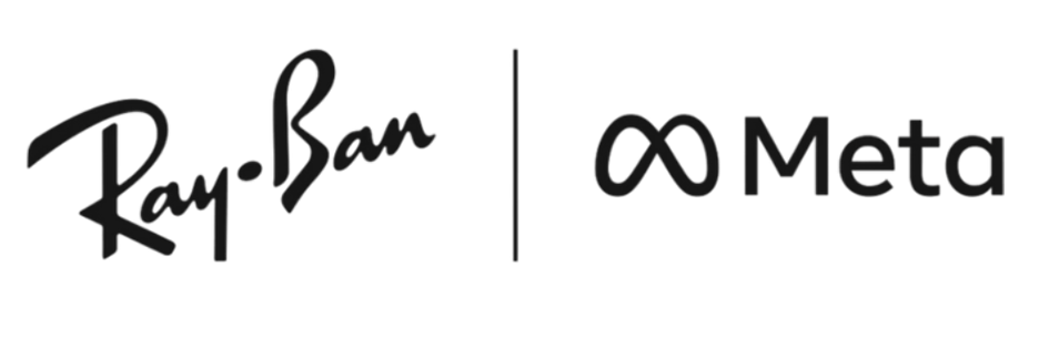 Ray-Ban- und Meta-Logos nebeneinander auf weißem Hintergrund