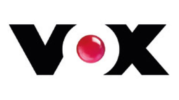 Ein Vox-Logo mit einem roten Kreis in der Mitte