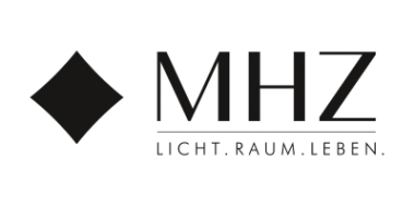 Ein schwarz-weißes Logo für eine Firma namens MHz