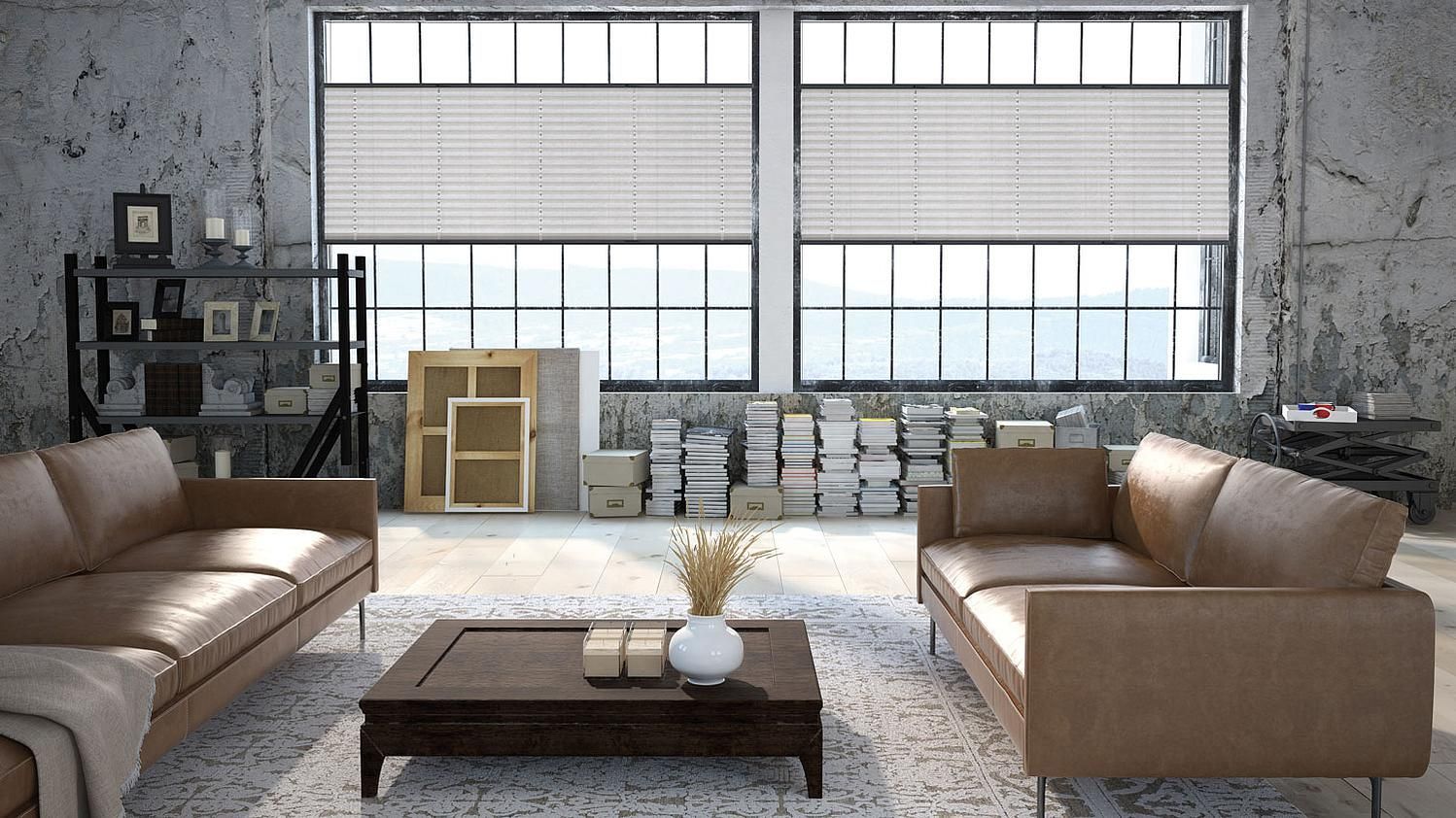 Ein Wohnzimmer mit zwei Sofas und einem Couchtisch.