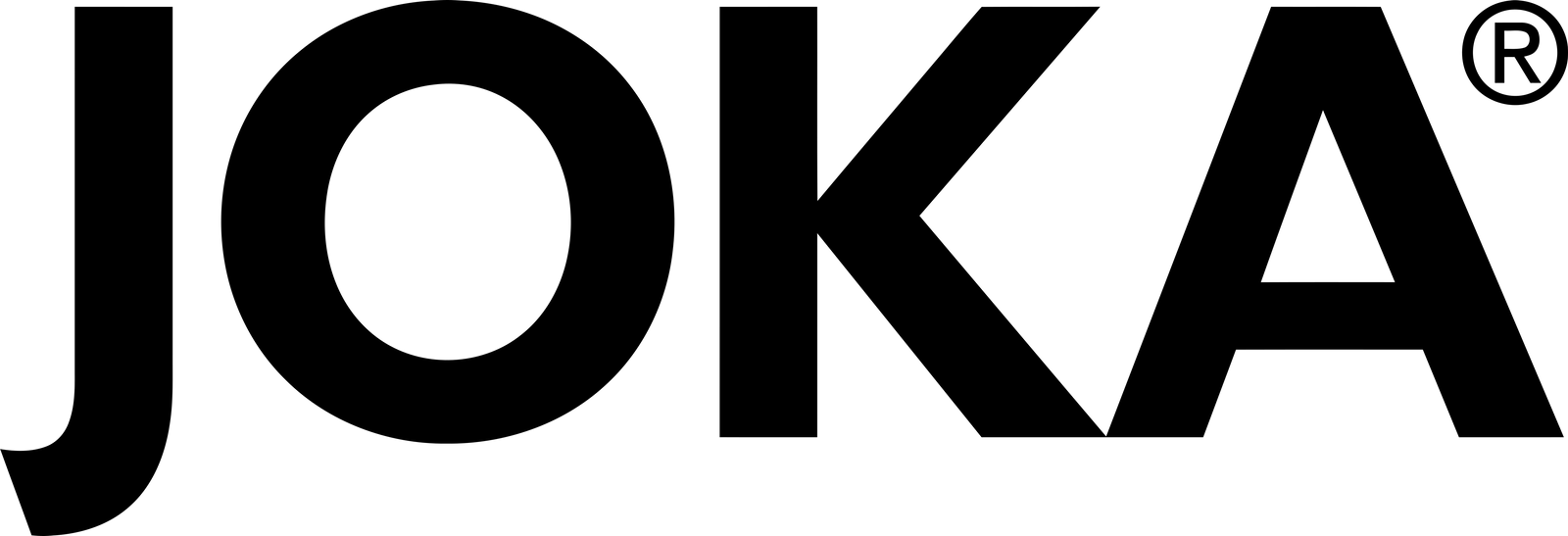 Ein schwarz-weißes Logo für eine Firma namens Joka