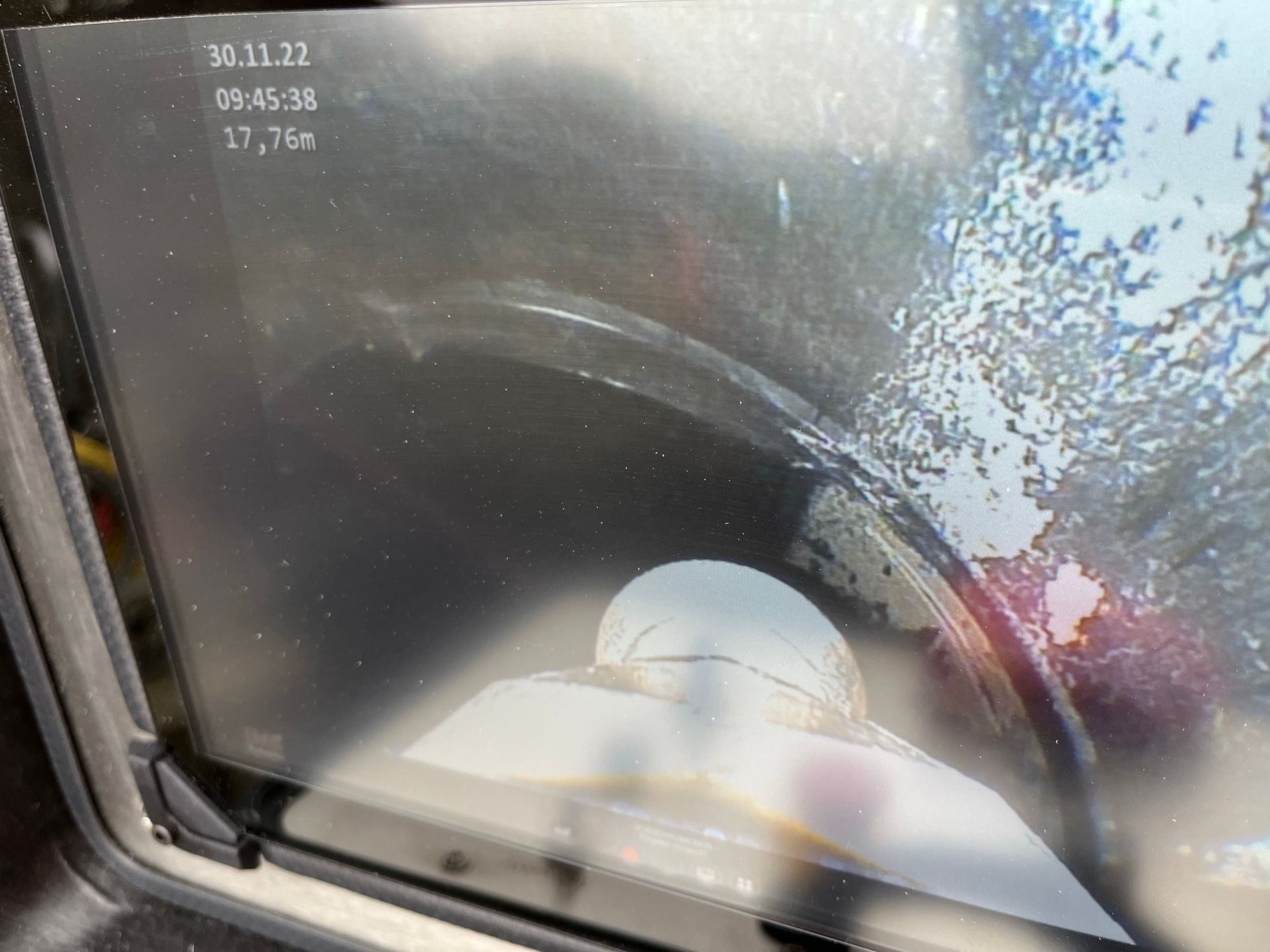 Vue d'un fraisage de canalisation sur un écran