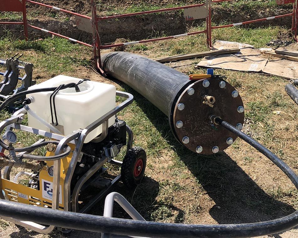 Test de pression à l'eau