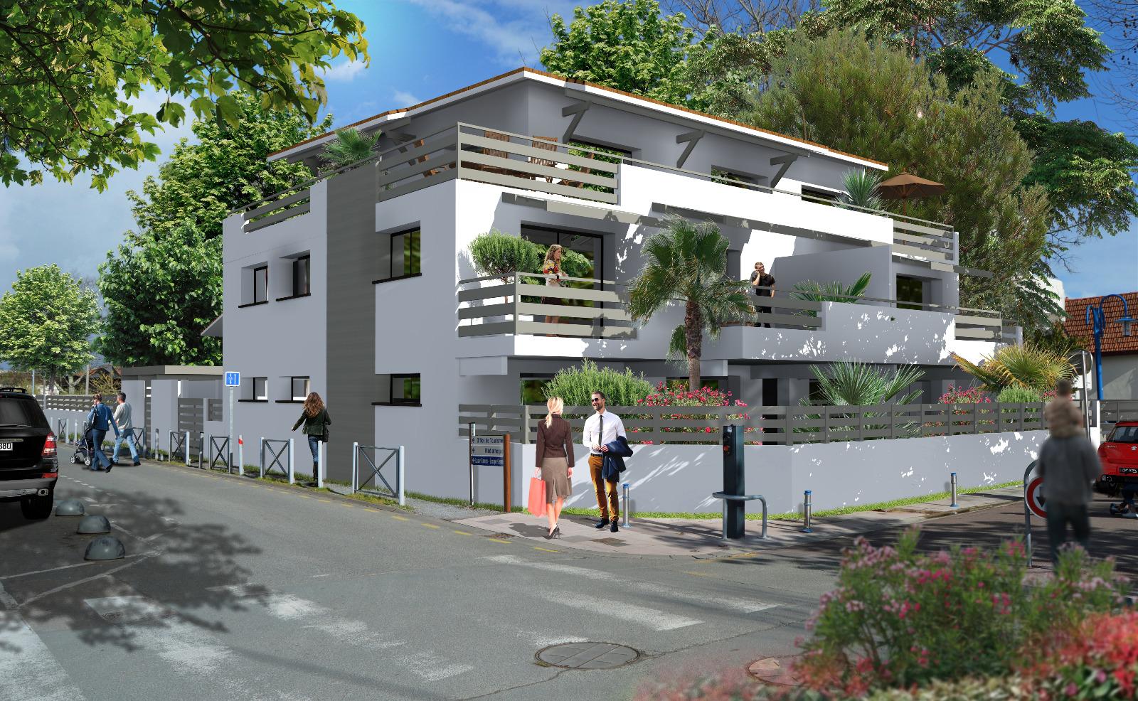 Plan 3D d'un immeuble avec plusieurs étages.