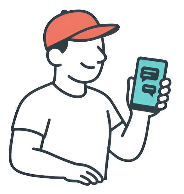 Illustration d'un téléphone avec une bulle de discussion