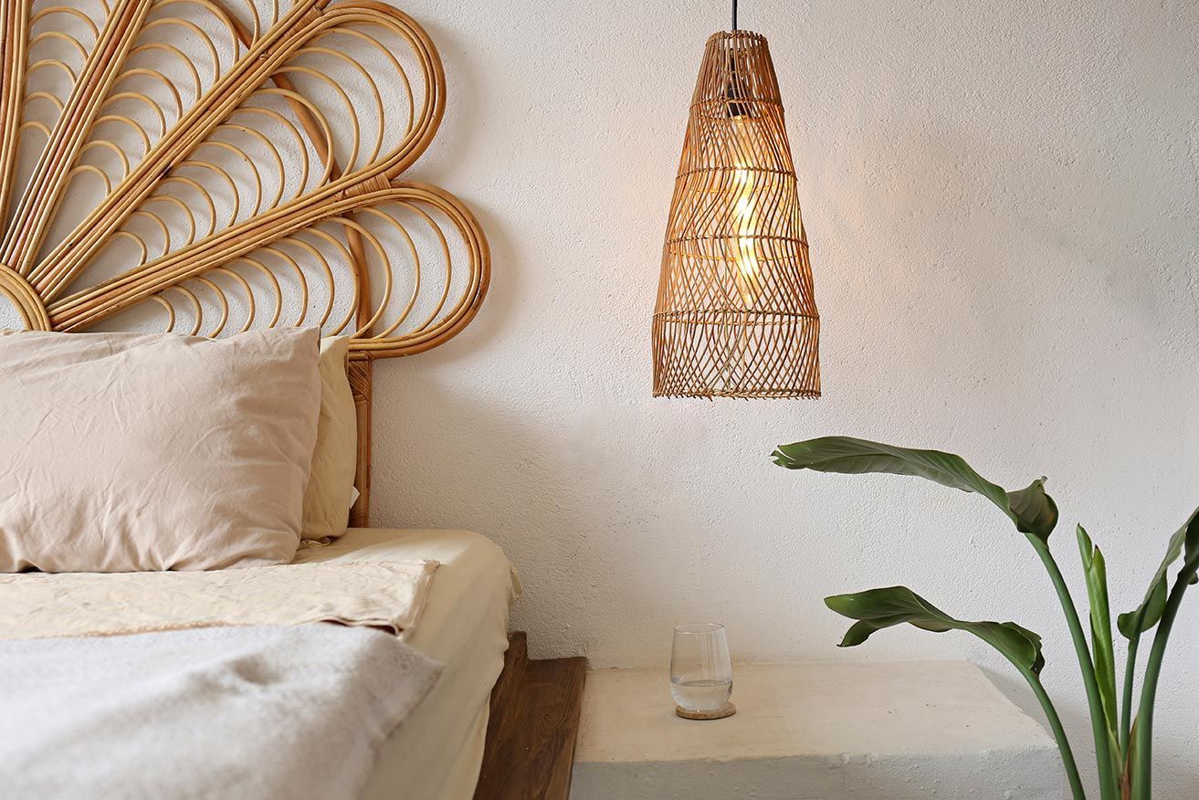 Ensemble de tête de lit en rotin