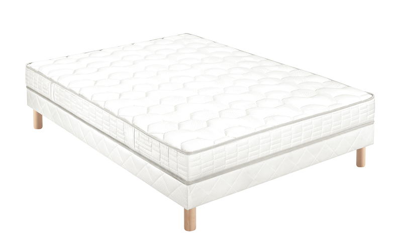 Sommier tapissier avec un matelas blanc