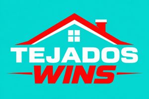 Logotipo para Tejados Cubiertas Cantabria, con un icono dorado de un tejado y texto en rojo y verde sobre fondo blanco
