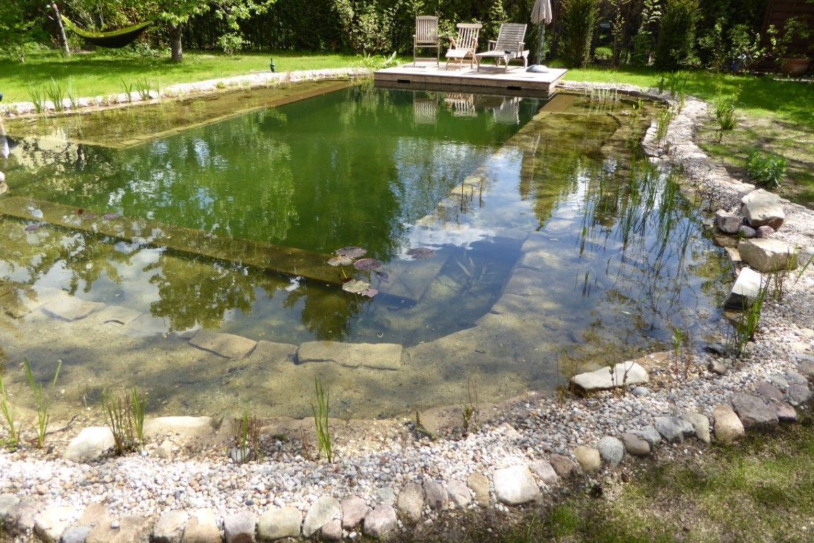 Schwimmteich mit Sonnendeck