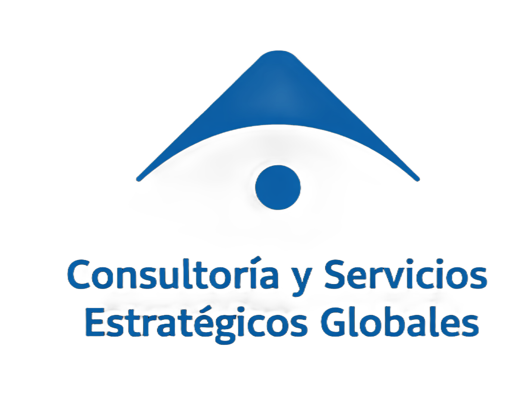 Logo azul de MP Corporaci&oacute;n Psicol&oacute;gica Especializada con tri&aacute;ngulo y punto central sobre fondo blanco