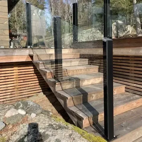 Glasräcken för trappor