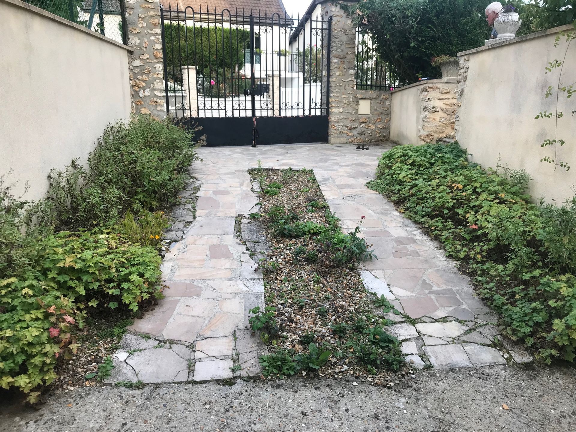 Une allée mal entretenue