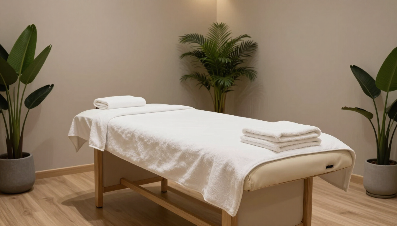 Sala de masaje relajante en un ambiente tranquilo
