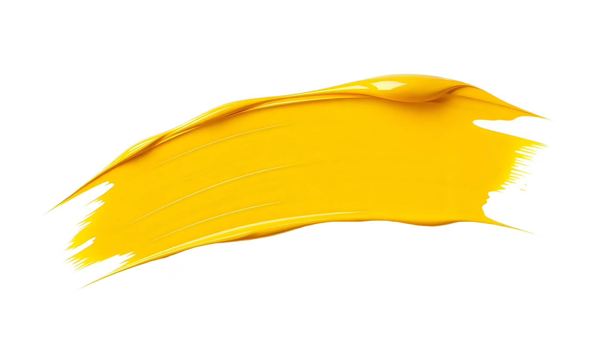 Coup de pinceau jaune sur fond blanc.