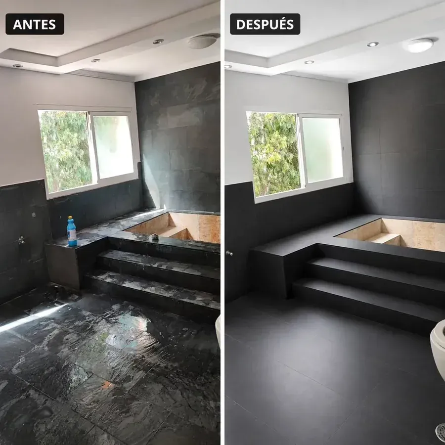 Antes y después de la renovación de una habitación moderna