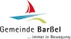 Ein Logo für die Gemeinde Barßel mit einem Segelboot auf dem Wasser.